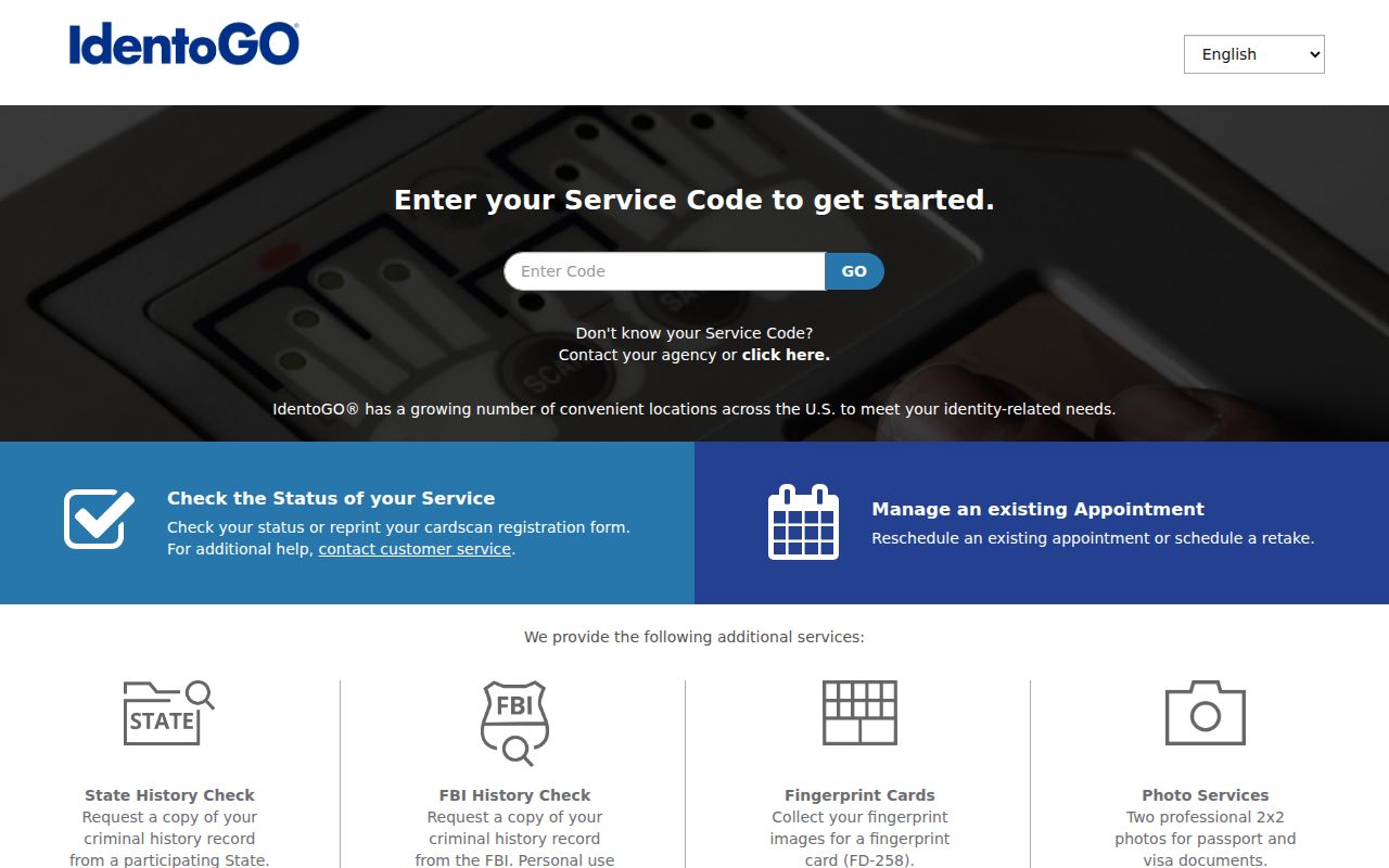 Lamb County criminal record fingerprint appointment through IdentoGO