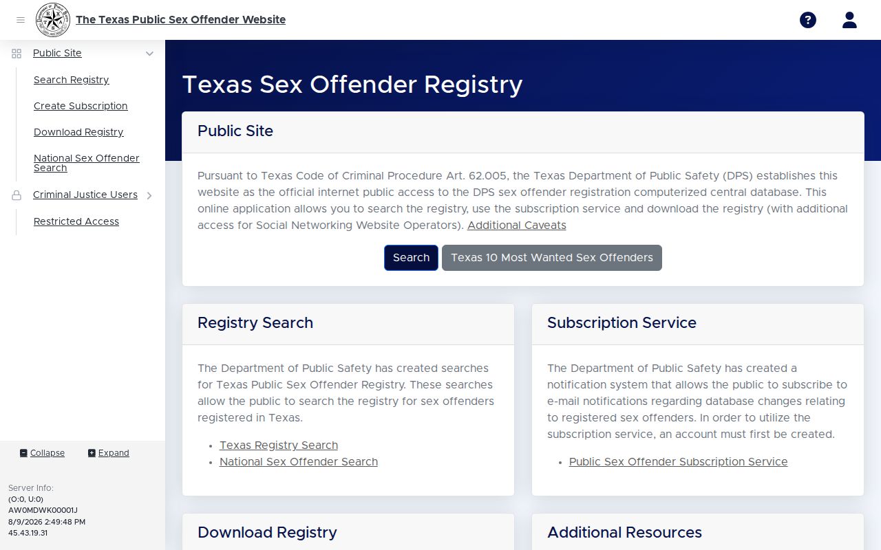 Texas Public Sex Offender Registry Lamb County search