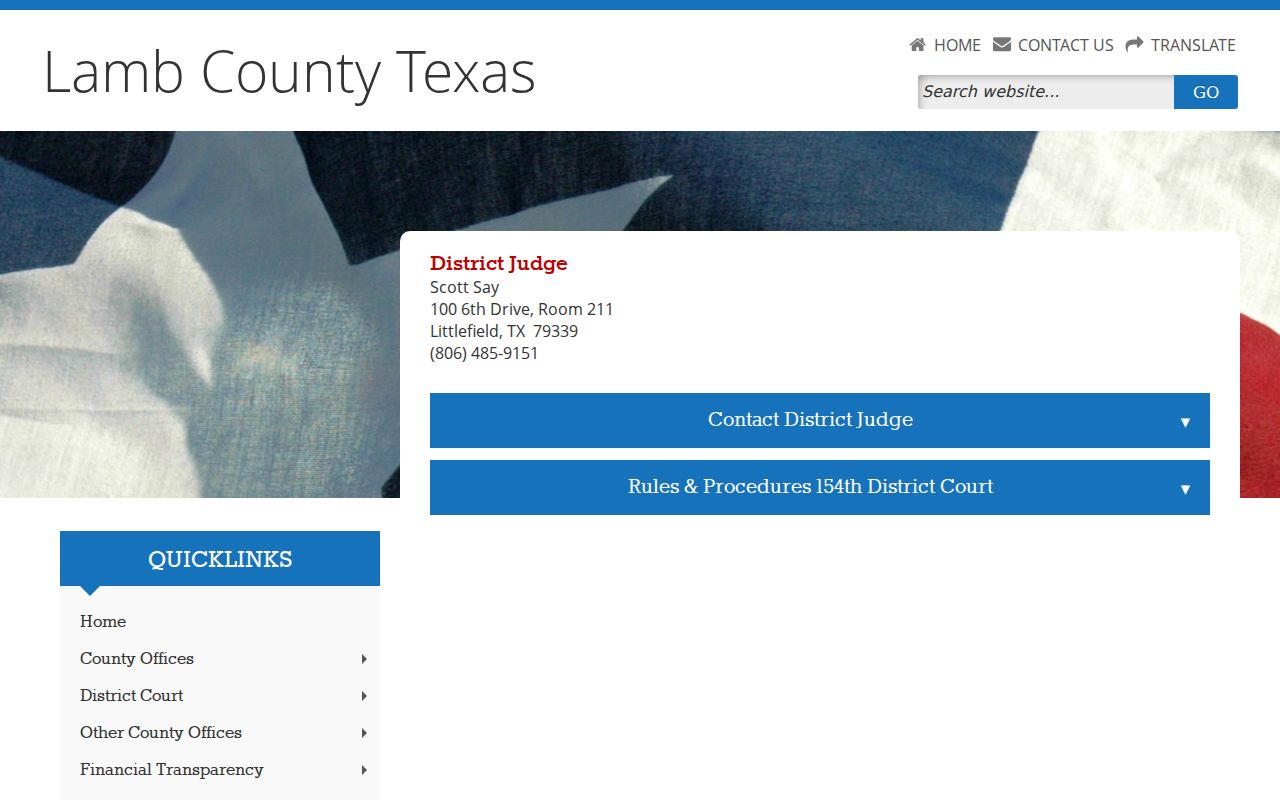 Lamb County criminal court case page for the 154th District Court