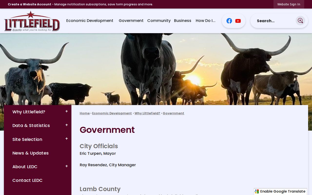 Littlefield criminal records city government contact source