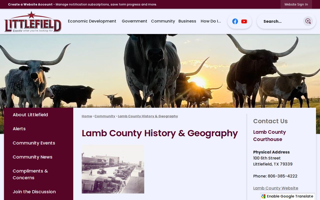 Littlefield criminal records local history and county seat source