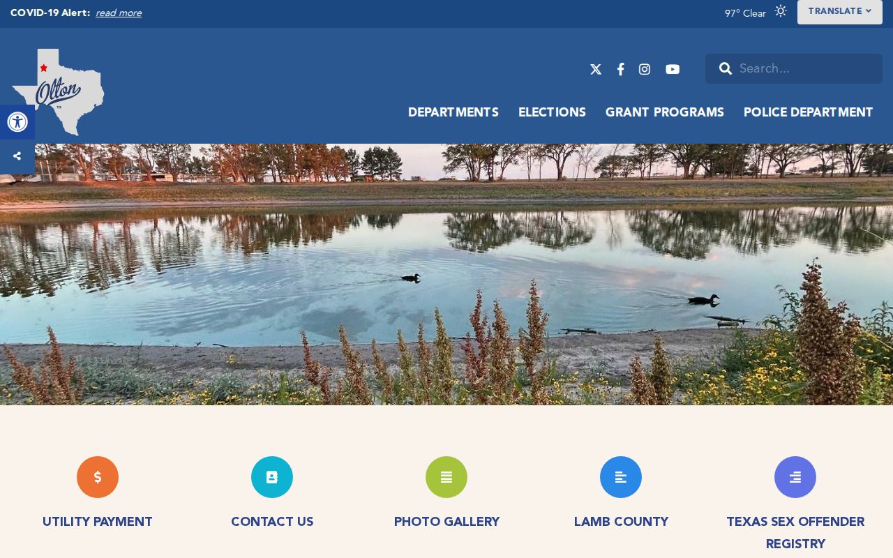 Official City of Olton website for local police and court record contacts